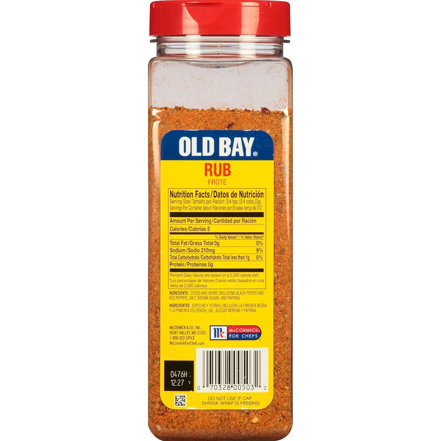 image:imageOLD BAY Rub 22 oz One 22 Ounce Container of OLD BAY Seasoning Rub Perfect for Sealing in Juices on Meat and Seafood for a Savory Flavor22 Ounce Pack of 1