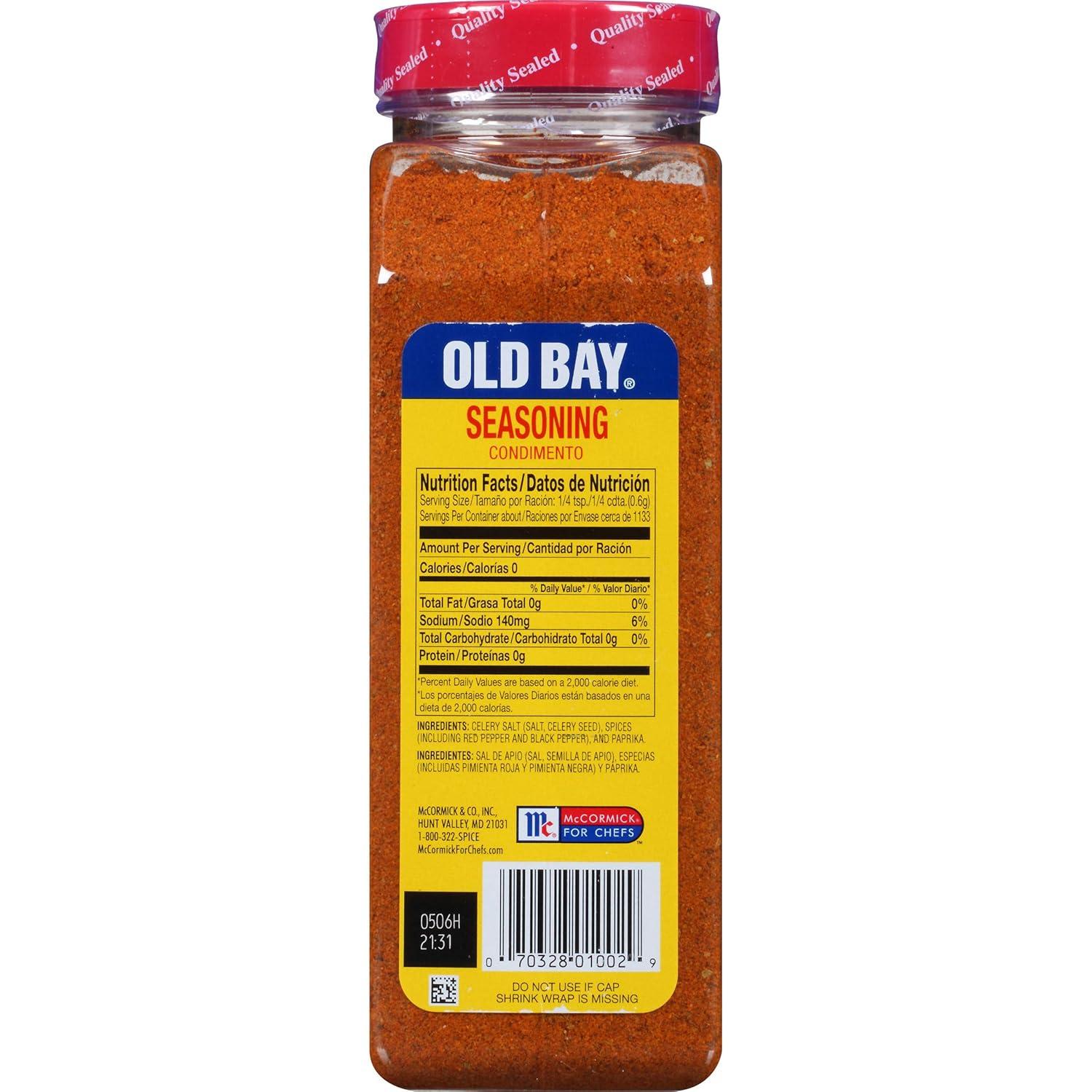 image:imageOLD BAY Seasoning 24 oz One 24 Ounce Container of OLD BAY AllPurpose Seasoning with Unique Blend of 18 Spices and Herbs for Crabs Shrimp Poultry Fries and More24 Ounce Pack of 6